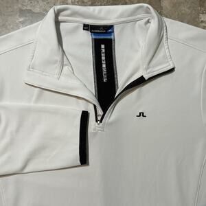 J Lindeberg Sweatshirt Mens 2XL (runs Small) White Fieldsensor Quarter Zip
